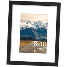 8x10 Picture Frame, Display Photo 5x7 with Mat or 8x10 8x10 Pack of 1 Black
