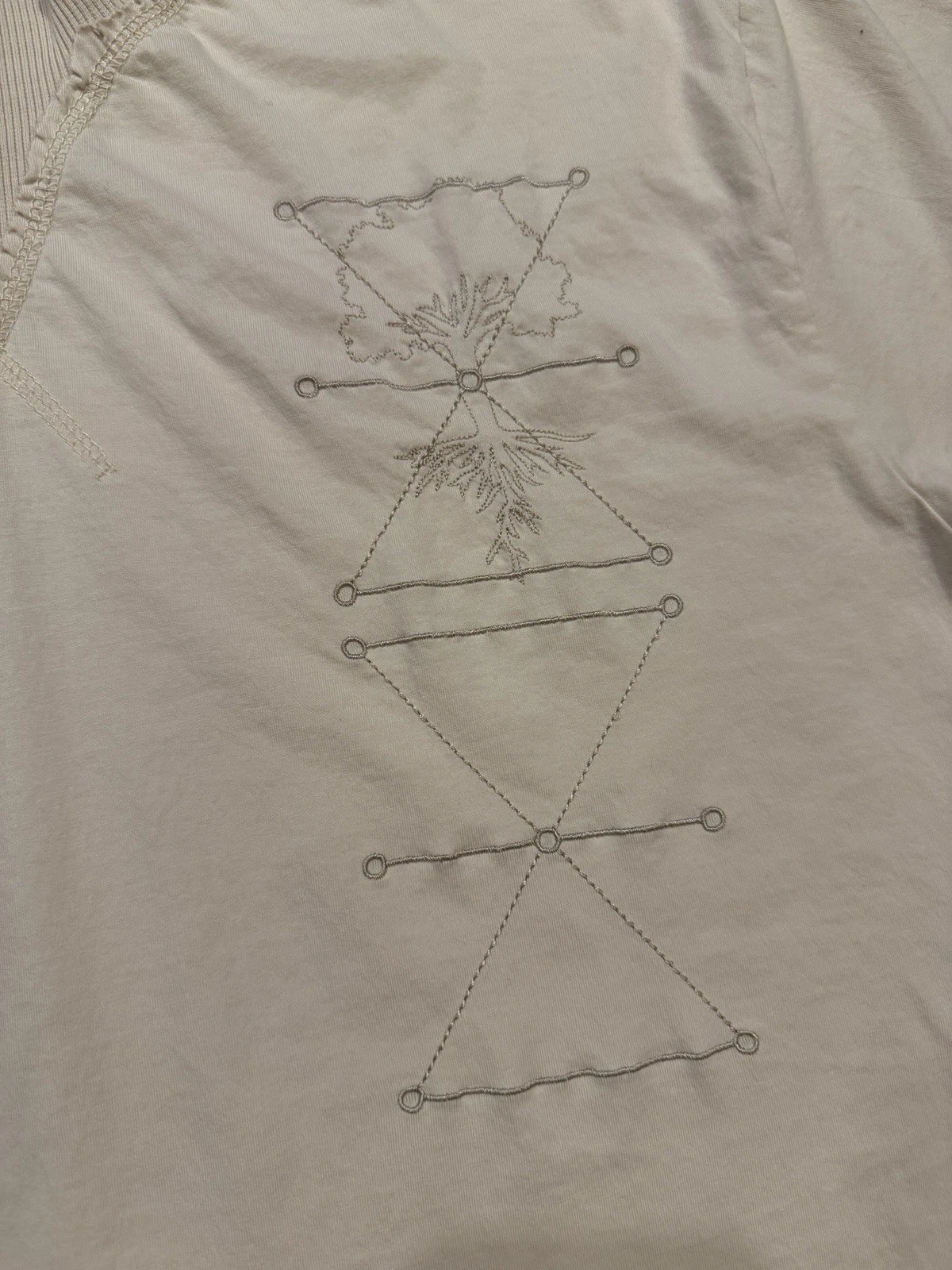 Marcelo Burlon T Shirt Uomo Marrone Beige Ricamato Albero Large