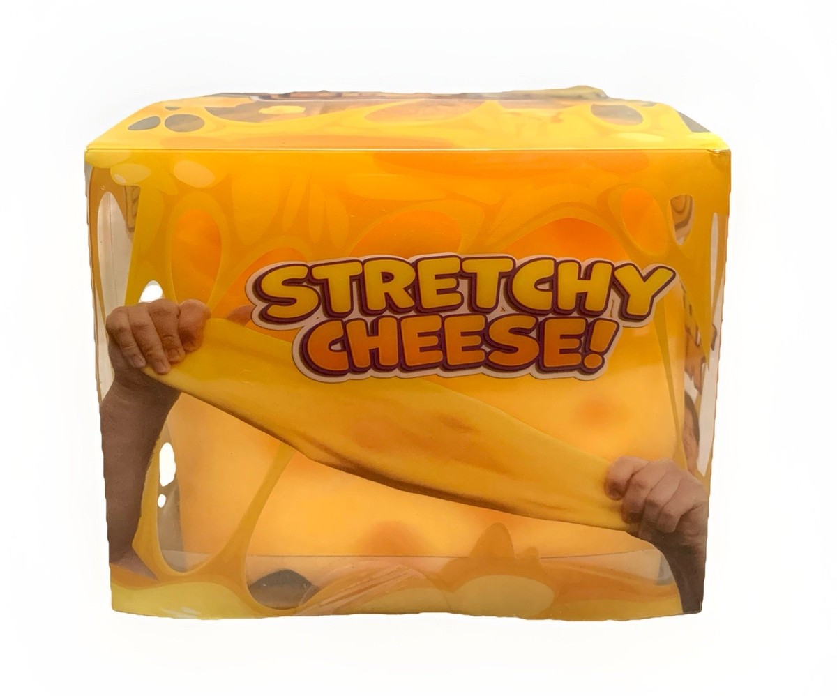 NEW Squishy CHEESE BLOCK 5in Large Stretchy Cheese Tactile
