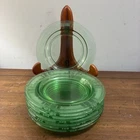 Vintage Depression Glass Fostoria Beverly Green Bread&Butter Plates 6” Set Of 8