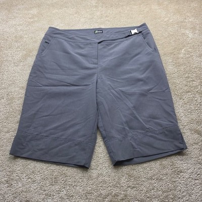 Swing Bette & Court Womens Gray Golf Bermuda Shorts Size 12 Side Buckle Active