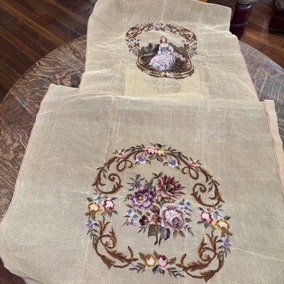 Pre Worked Needlepoint 3 Piece Chair Set