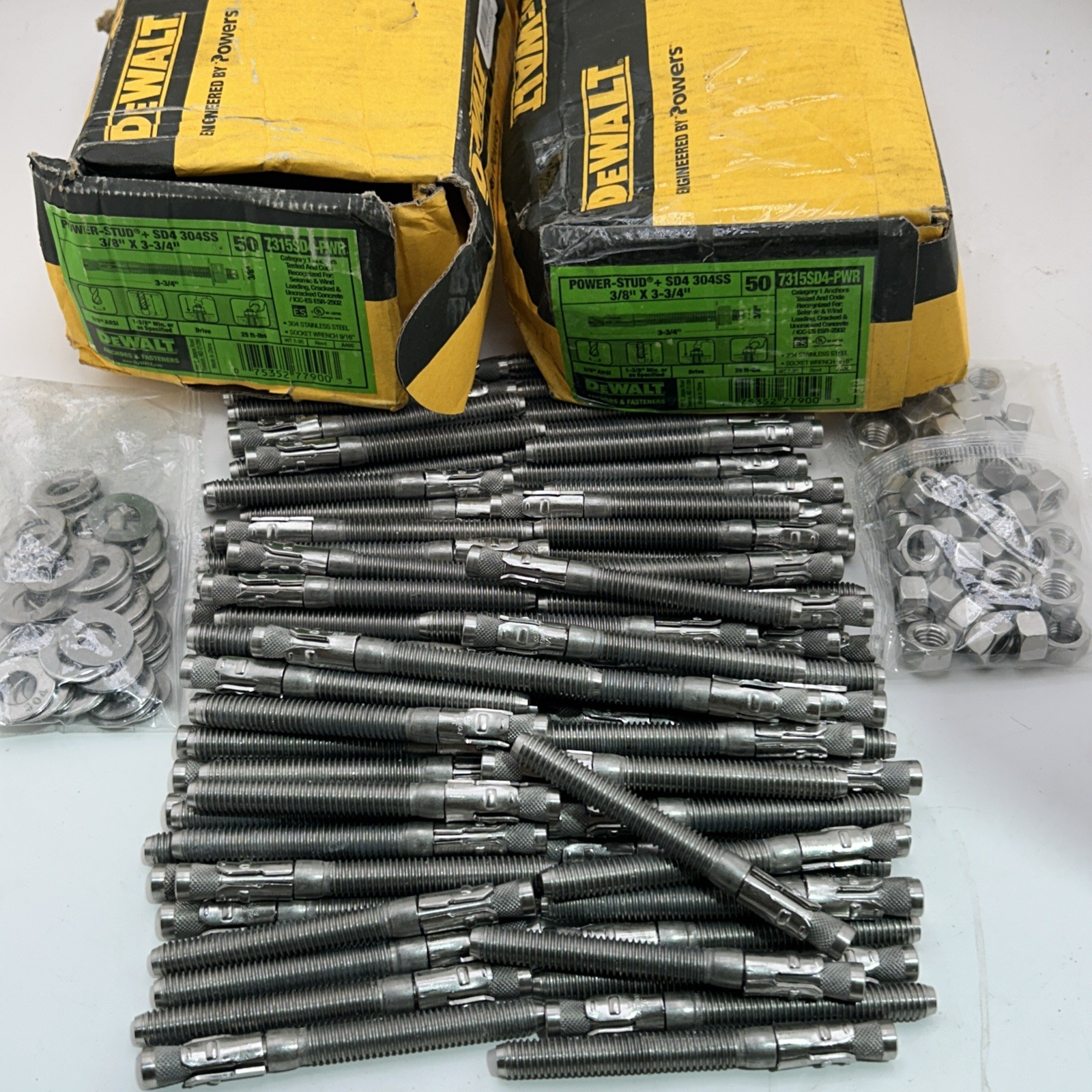 (93) See Desc DeWalt 7315SD4-PWR Stainless Steel Wedge Anchor 3/8" x 3-3/4"