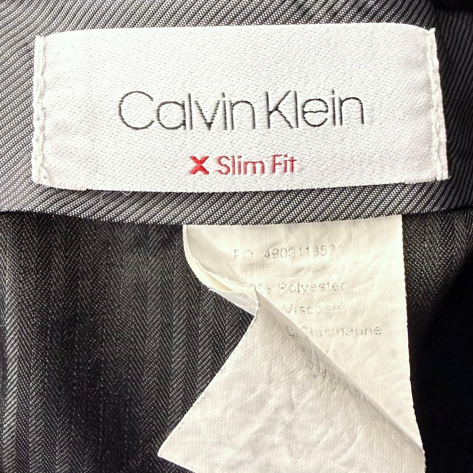 Calvin Klein Dress Trousers Mens Charcoal Plaid Slim Fit Stretch Pants Sz 34/32  thumbnail 5