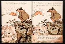 CP324 - Satirical Postcard, Effects of Water 1930, Montecatini Terme