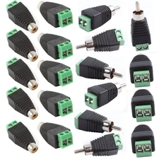 RCA Male Female Plug to AV Screw Terminal Audio Video Connector Adapter 20 Pack