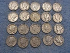 20 SILVER MERCURY DIMES WITH DATES lot 31h