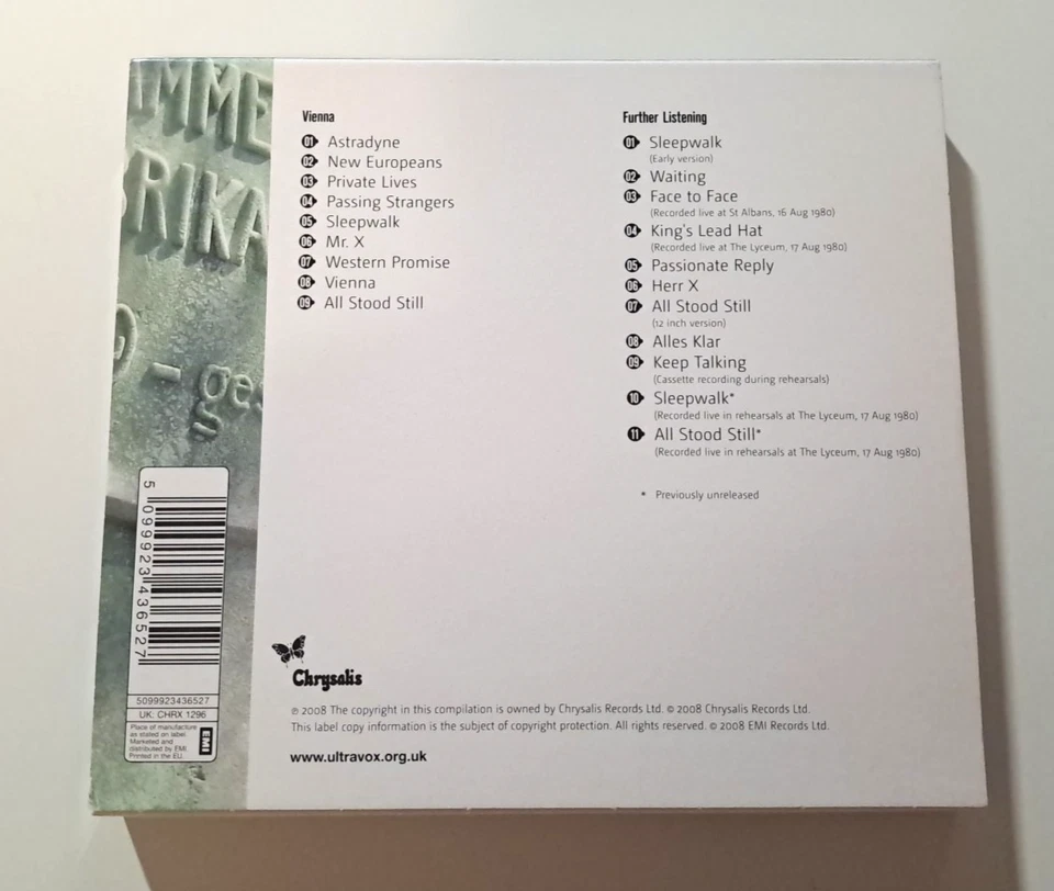 Ultravox – Vienna ** Doppel-CD (Definitive Edition) ** 2008 - Bild 2 von 4