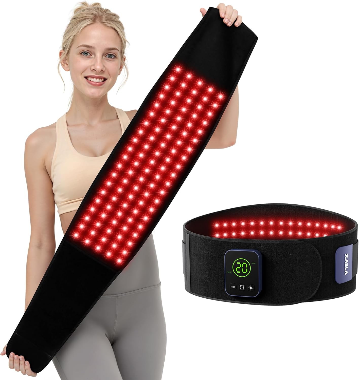 XASLA Red Light Therapy Belt, 660nm & 850nm Near Infrared XL-100 Lights 