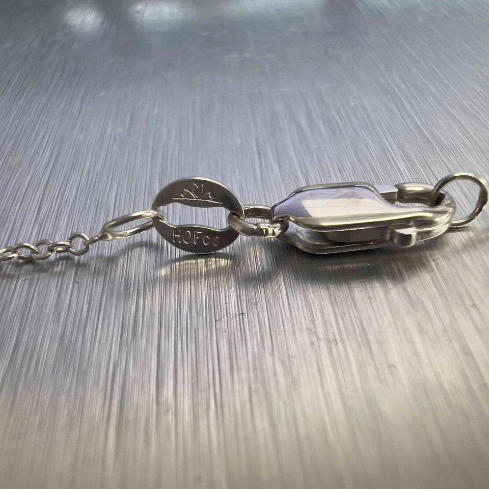 18k White Gold Princess Laser Drilled Diamond Pendant Necklace 14.5" 0.78ct J I1 - Image 4 of 4