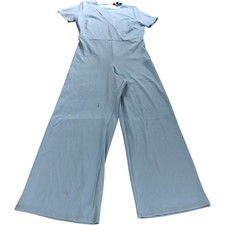 Lipsy Blue Short Sleeve Splice Jumpsuit - Size 14
