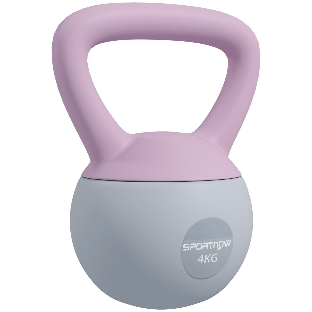 Sportnow 4Kg Kettlebell With Soft Body And Non-Slip Handle, Purple And Grey - Image 2