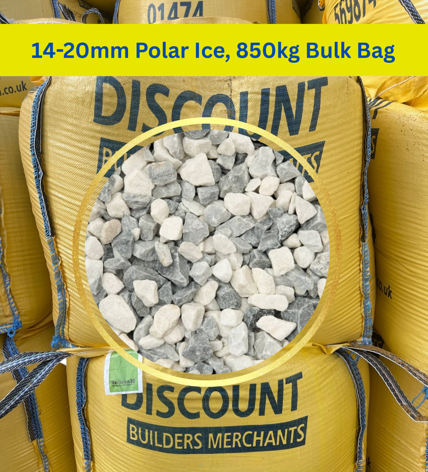 Bulk Bag 14–20mm Polar Ice Chippings – Free LOCAL Delivery/collection Northfleet