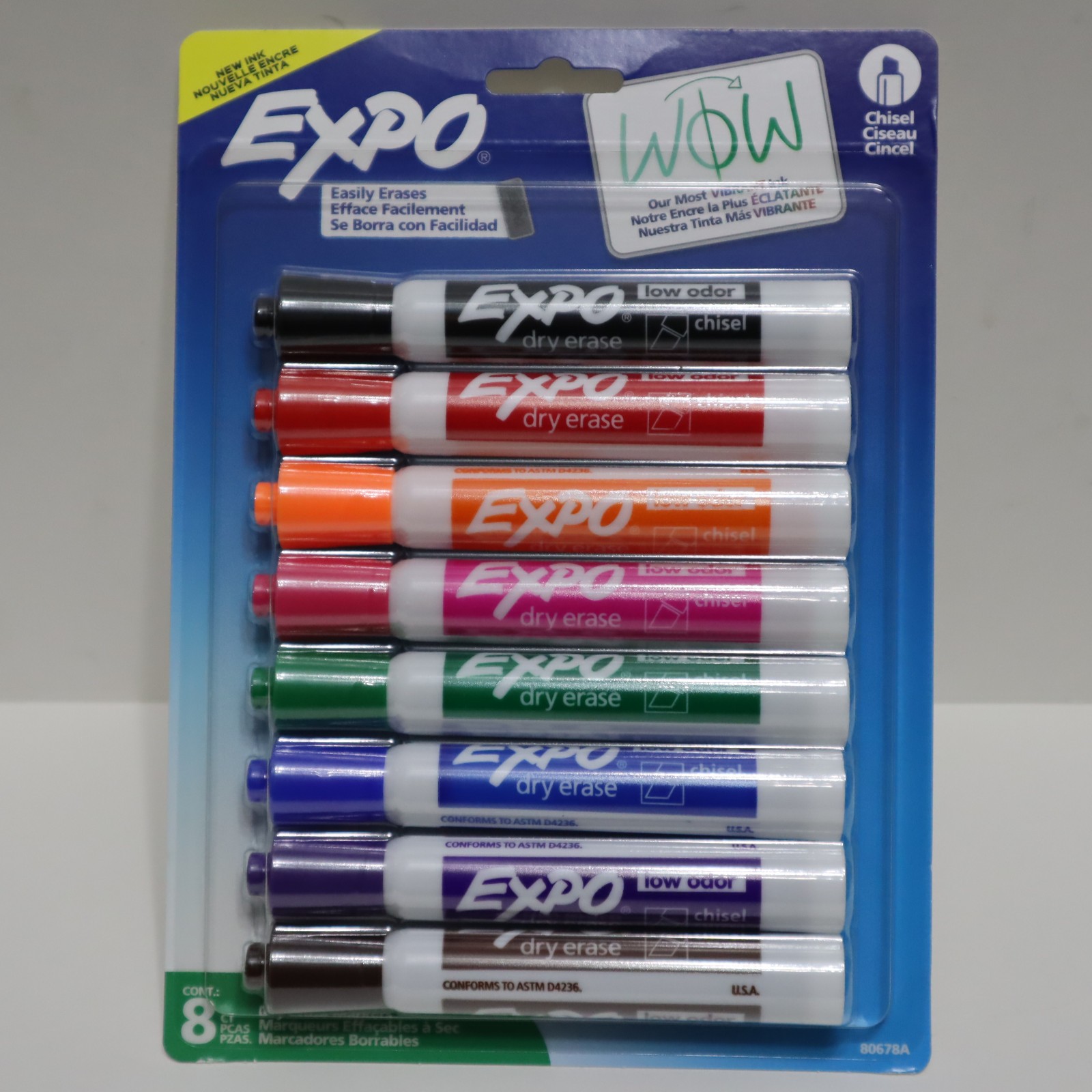 Expo Dry-erase Markers Chisel Point Nontoxic 1 pack of 8  Assorted colors