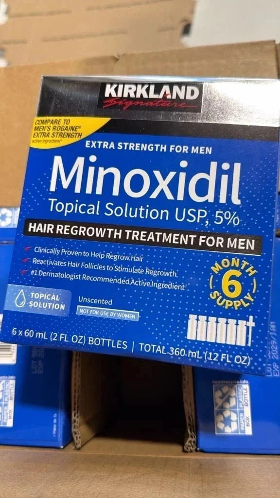 Kirkland Minoxidil 5% Hair Regrowth Solution 6 Month Supply EXPIRY 2029
