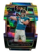 2021 Panini Select Concourse Trevor Lawrence #43 Green & Yellow Prizm Die-Cut RC