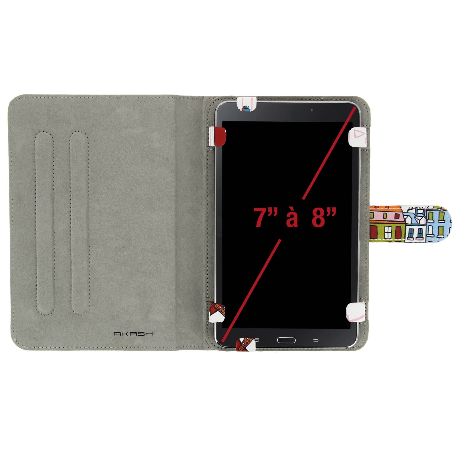 Protection tablette 7 8 pouces étui folio universel Akashi Paris