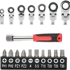 20Pcs/set Flex Head Ratchet Wrench 8mm-19mm Changeable Detachable Ratchet Sets