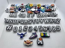 100 Sports, Letters Numbers Shoe Charms for Crocs Clogs Jibbitz Kids Teens