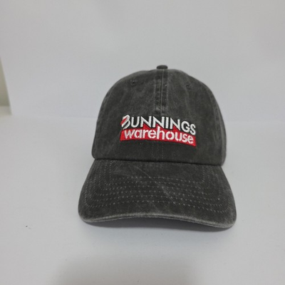 #ad #ad Bunnings Warehouse Washed Black Cap Hat One Size Baseball Cotton Tradie Trade AU $29.95