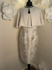 Condici Gorgeous Praline Cream Fitted Dress & Matching Cape 70918 Size 12 New  