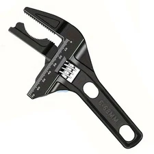 PIPE WRENCH Adjustable Wide Opening Aluminum Bathroom Plumbing Fixture Tool