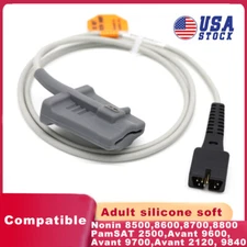 Nonin 8500 PamSAT 2500 Avant 9600 Adult SpO2 Sensor Probe 7pin 1M/3Ft -USPS ship