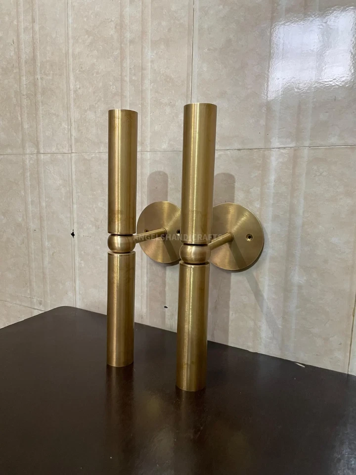 Par de 2 apliques de pared modernos de latón hechos a mano accesorios modernos Halloween Foto 2 de 4