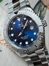 mens diver watch Marlinwatch 45mm MK7 Stainless Steel Strap YACHT MASTER BEZEL