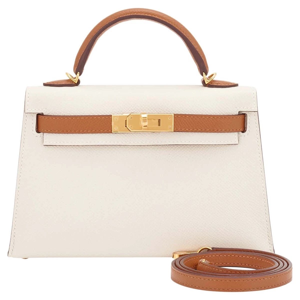 Kelly Mini Epsom Craie / Gold