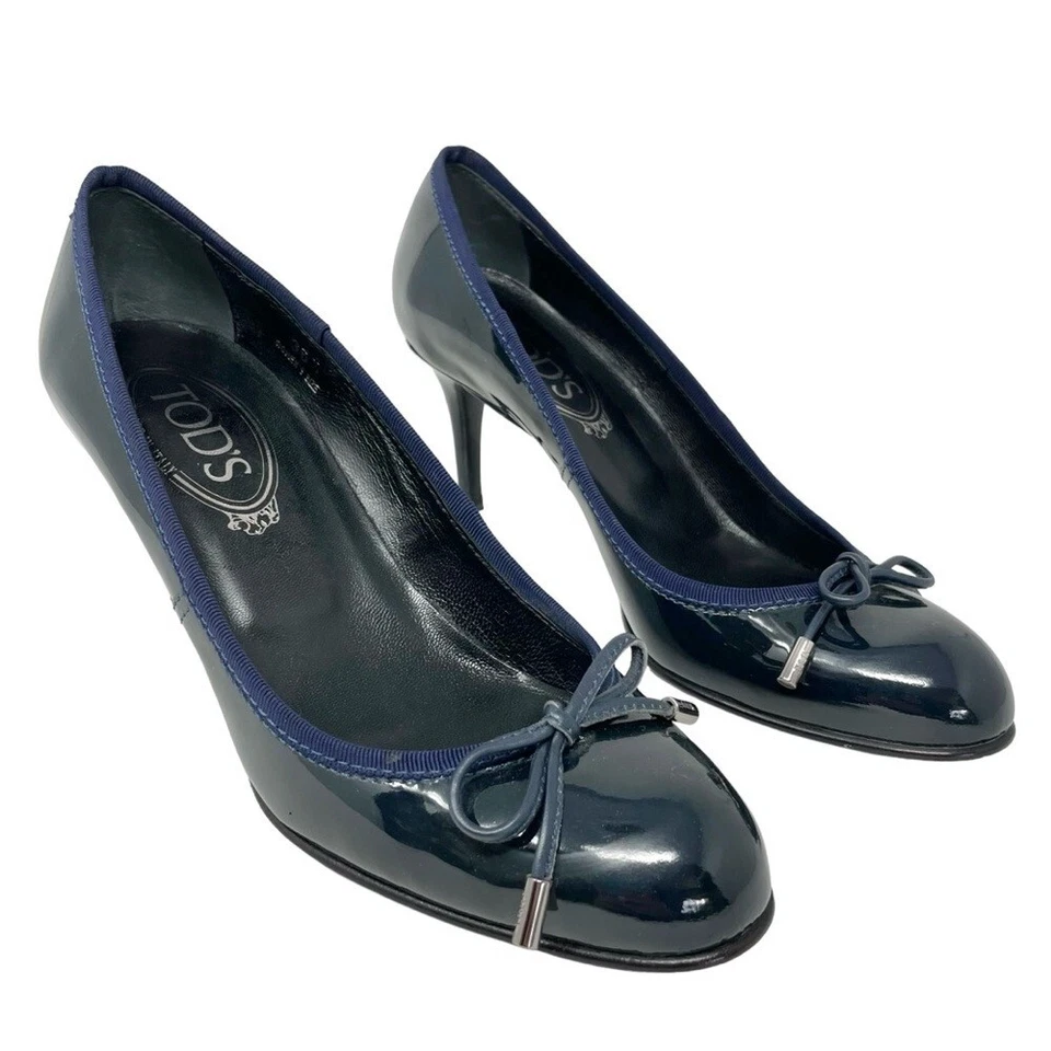Zapatos de salón de ballet Tod's azul oscuro charol talla 36,5/ EE. UU. 6,5 Foto 3 de 4