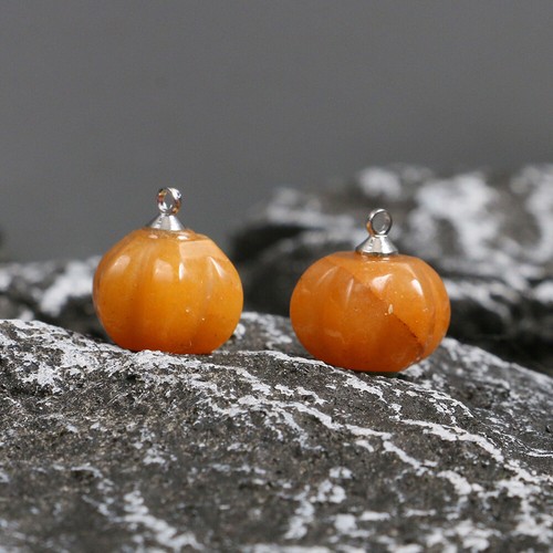 1PC Natural Mini Crystal Pumkin Carved Stone Quartz Pendant Charm Halloween Gift - Picture 46 of 49
