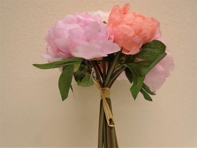Cream Pink Peach Peonies Hand Tied Wedding Bouquet Artificial Silk Flowers Ttpk Ebay