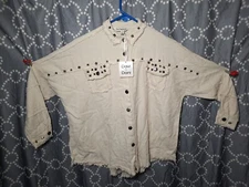 Davi & Dani Womens Top Casual Button Up Long Sleeve Shirt Size Small NEW