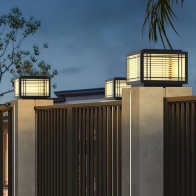 Yard Pillar Lights Outdoor Pillar Light Garden Post Lamp Home Post Lighting 30cm