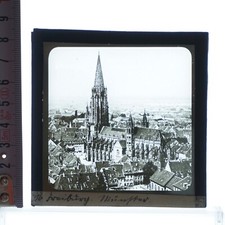 Fotoplatte Um 1920-1930 Glas Positiv Dia 8,5cm ▢ Freiburger Münster in Freiburg