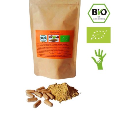 240 St. Bio Triphala vegane Kapseln 600 mg aus 1/3 Haritaki, Amalaki, Bibhitaki
