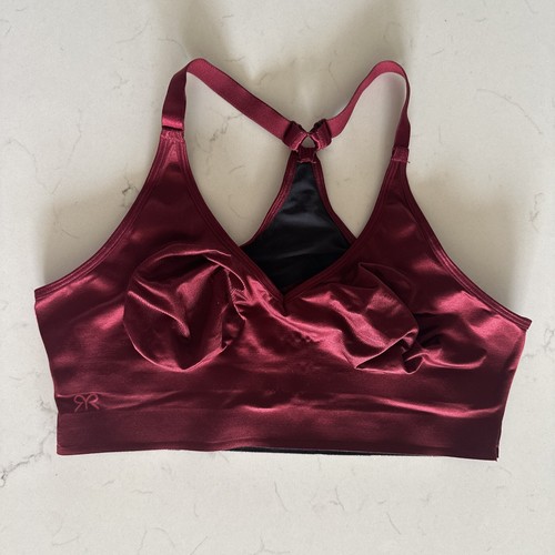 Ruby Ribbon Size 36 Style #3051 Bralette Dark Red Bra With Black Lace