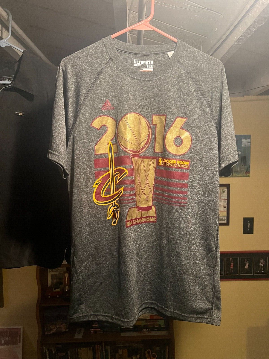 Men’s Adidas To-Go Tee 2016 NBA Champion Cleveland Cavaliers Gray T-Shirt  Medium