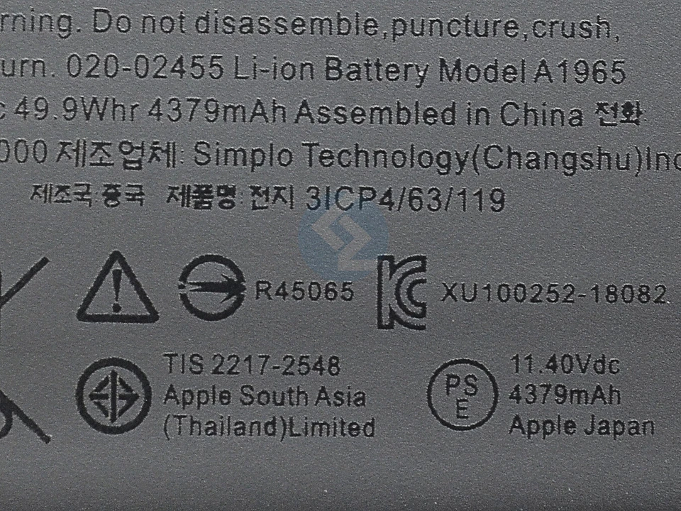 NEW Battery A1965 020-02455 for Macbook Air 13" A1932 2018 2019 A2179  2020 - Image 4 of 4