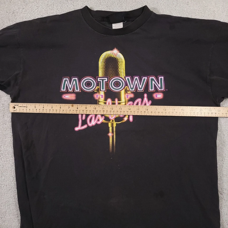 VTG Motown Cafe Shirt Men's XL Black Las Vegas USA Grunge  - Image 3 of 4