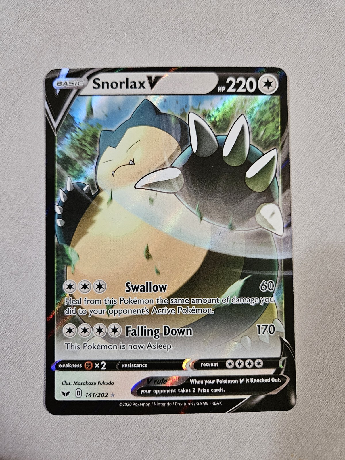 Snorlax V 141/202 - Sword & Shield NM Ultra Rare Pokémon Card