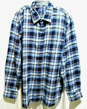 IZOD Blue, Gray, Orange, Soft, Plaid. Long Sleeve, Flannel Shirt S, XL, XXL, 2XL