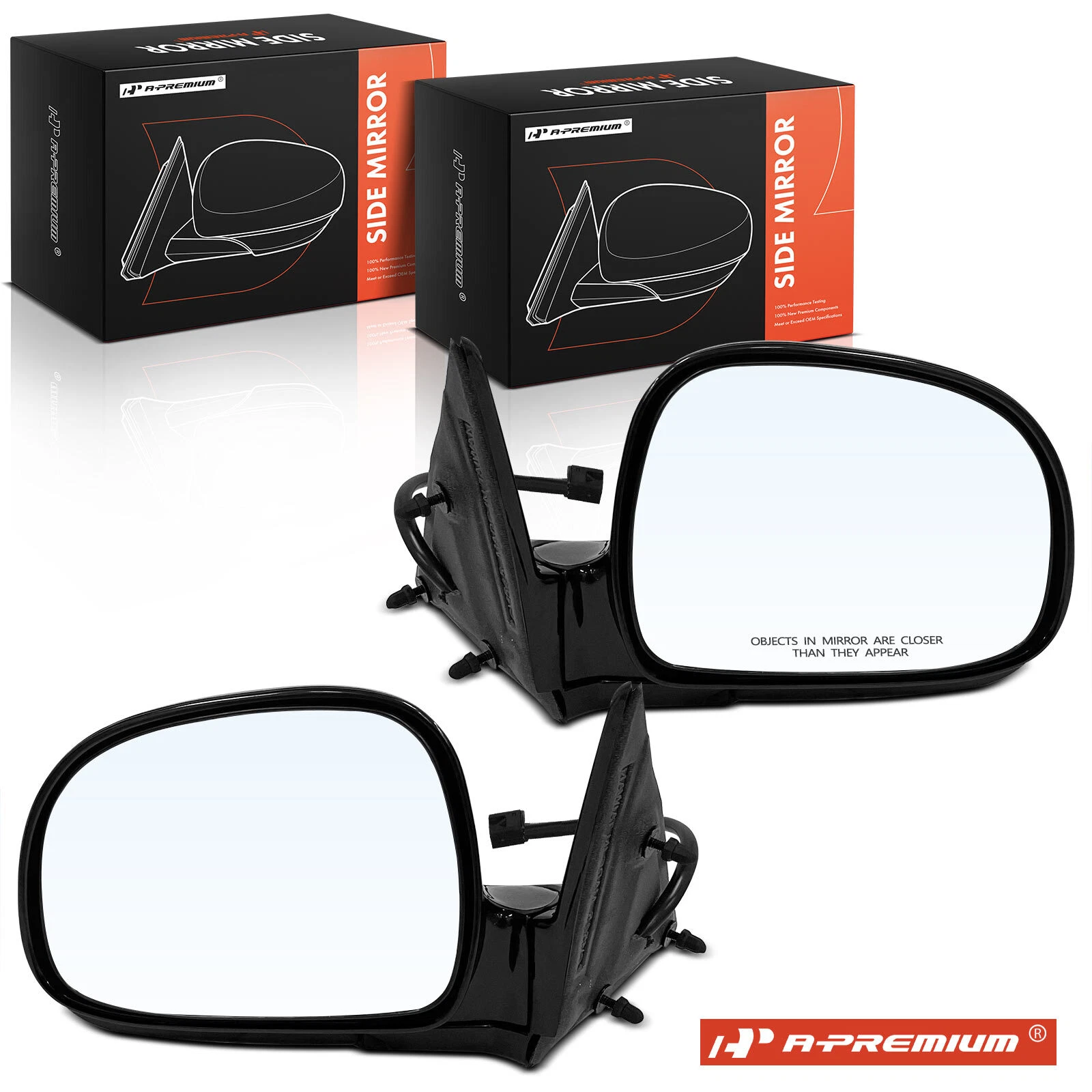 A-Premium Pair Power Side Mirror w/ Manual Folding for Ford Chevy Blazer S10 GMC