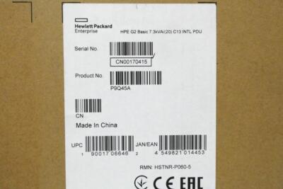 HPE Hewlett Packard Enterprise HPE G2 Basic 7.3kVA/(20) C12 INTL PDU P9Q45A