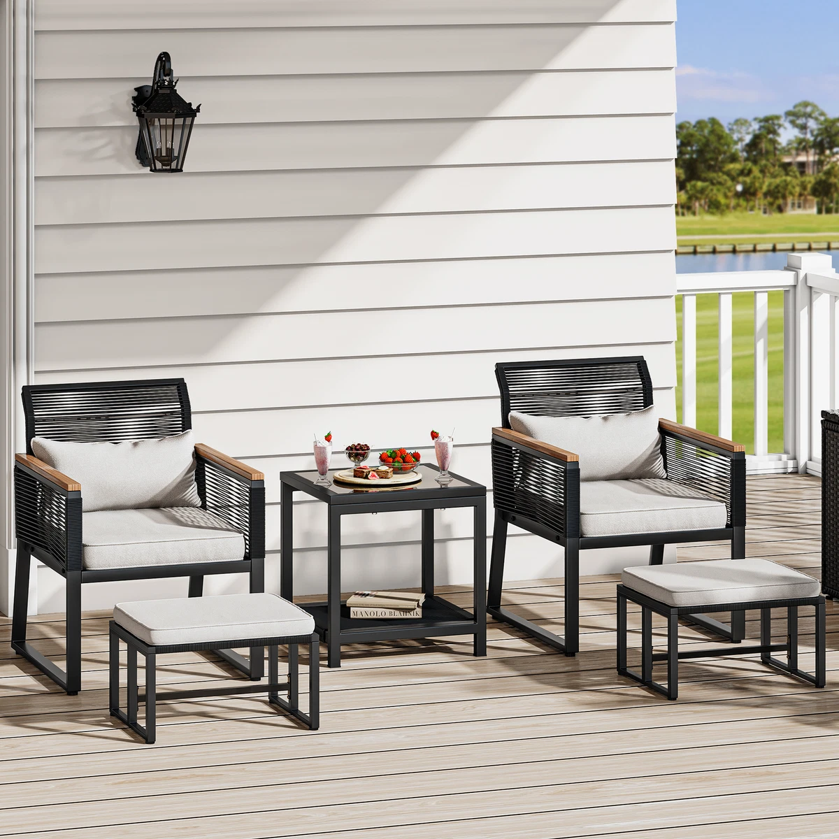 Patio chairs with footrest new arrivals