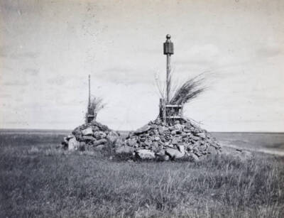 Two Obos Marking Hoshun Boundary Near Lake Durru 1913 OLD PHOTO
