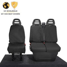 IVECO DAILY TIPPER TRUCK FRONT TAILORED SEAT COVERS (2014 Onwards) BLACK 235