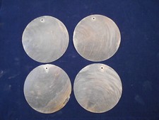 25 Capiz Shells White Round 2 1/2" 63 mm One Hole Arts  Crafts Wind Chimes