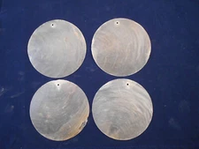 10 Capiz Shells White Round 2 1/2" (63 mm) One Hole Arts & Crafts Wind Chimes